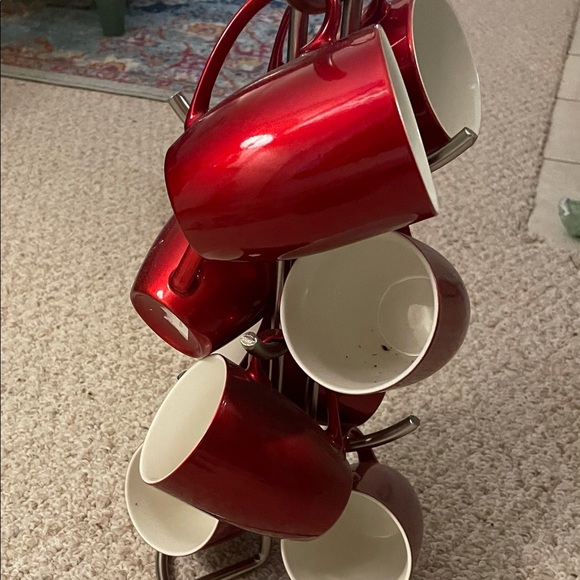 Cardinal red glossy mugs set of 8 $$ - Picture 4 of 13